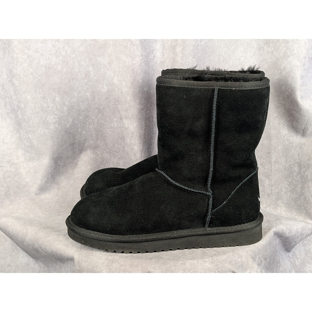 Koolaburra by UGG Victoria Short Black Suede Fur Lined Boots Womens 7